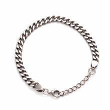 Vintage Beveled Cuban Curb Bracelet in Solid 925 Sterling Silver