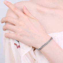 Vintage Beveled Cuban Curb Bracelet in Solid 925 Sterling Silver