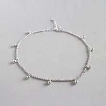 925 Sterling Silver Fashion Dangle Beads Chain Anklet