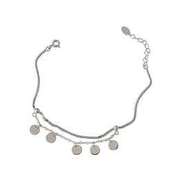 Party Double Layer Disc 925 Sterling Silver Bracelet
