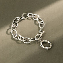 Vintage 925 Sterling Silver Hollow Rolo Chain Bracelet