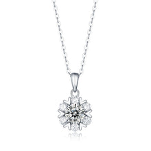Sweet Moissanite CZ Snowflake Necklace in 925 Sterling Silver