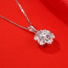 Sweet Moissanite CZ Snowflake Necklace in 925 Sterling Silver