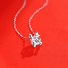 Four Claw Moissanite CZ 925 Sterling Silver Necklace