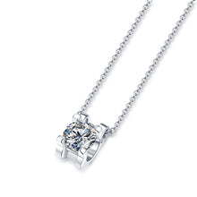 Four Claw Moissanite CZ 925 Sterling Silver Necklace