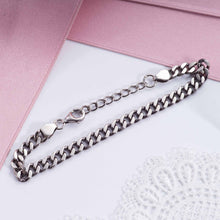 Vintage Beveled Cuban Curb Bracelet in Solid 925 Sterling Silver