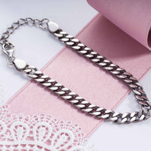 Vintage Beveled Cuban Curb Bracelet in Solid 925 Sterling Silver