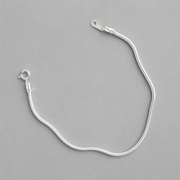 Women’s 2mm 925 Sterling Silver Snake Chain Bracelet
