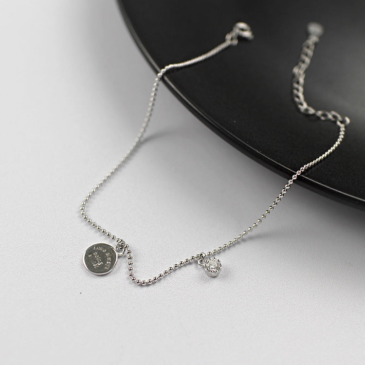 Love Always Being At Last 925 Sterling Silver Bead Anklet