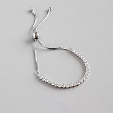 925 Sterling Silver Adjustable CZ Beads Bracelet