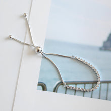 925 Sterling Silver Adjustable CZ Beads Bracelet