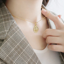 Holy Maria Ellipse Tag Letters Necklace - 925 Sterling Silver