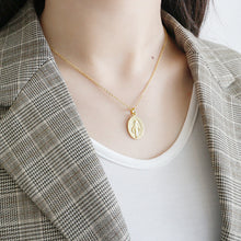 Holy Maria Ellipse Tag Letters Necklace - 925 Sterling Silver