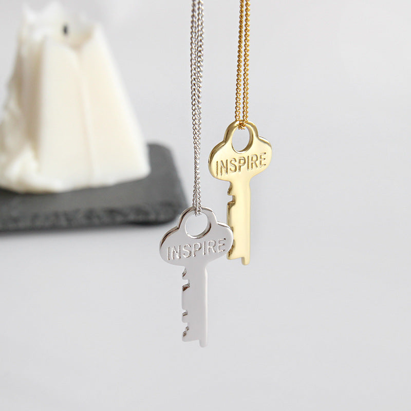 INSPIRE 925 Sterling Silver Letter Key Necklace