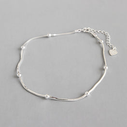 925 Sterling Silver Simple Beads Bracelet