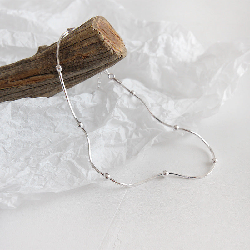 925 Sterling Silver Simple Beads Bracelet