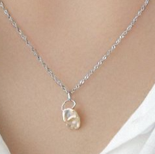 Anniversary Irregular Natural Pearl Necklace in 925 Sterling Silver