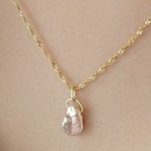Anniversary Irregular Natural Pearl Necklace in 925 Sterling Silver