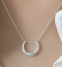 Classic Geometric Semicircle 925 Sterling Silver Necklace