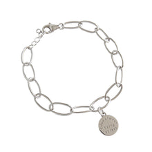 925 Sterling Silver Hollow Chain Bracelet with Letters Tag