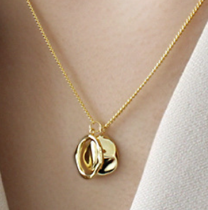 Irregular Round Circle 925 Sterling Silver Necklace