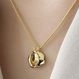 Irregular Round Circle 925 Sterling Silver Necklace