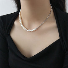 Elegant Natural Pearl 925 Sterling Silver Choker Necklace
