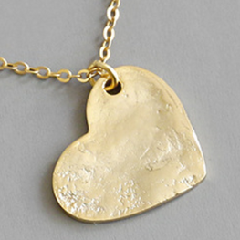 Irregular Surface Heart 925 Sterling Silver Necklace