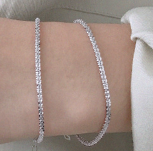 Simple Nugget Crisscross 925 Sterling Silver Bracelet