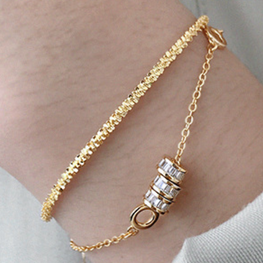 Simple Nugget Crisscross 925 Sterling Silver Bracelet