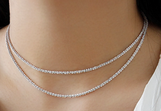 Simple Nugget Crisscross 925 Sterling Silver Necklace
