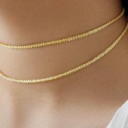 Simple Nugget Crisscross 925 Sterling Silver Necklace