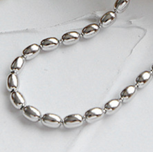 Oval Beads 925 Sterling Silver Choker Necklace