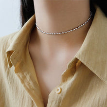 Oval Beads 925 Sterling Silver Choker Necklace