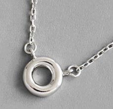 Simple Geometry Circle 925 Sterling Silver Necklace