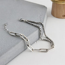 Retro Double Layer Hollow Chain 925 Sterling Silver Bracelet