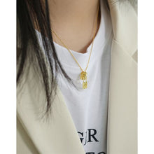 Peace Sign Zipper Puller Necklace in 925 Sterling Silver