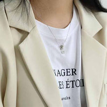 Peace Sign Zipper Puller Necklace in 925 Sterling Silver