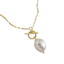 Irregular Natural Pearl Necklace in 925 Sterling Silver