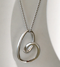 Irregular Hollow Heart 925 Sterling Silver Necklace