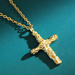Holy Irregular Cross 925 Sterling Silver Necklace