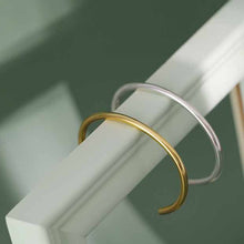 Elegant 18K Gold-Plated 925 Sterling Silver Open Bangle