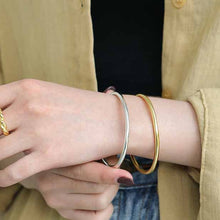 Elegant 18K Gold-Plated 925 Sterling Silver Open Bangle