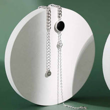 Black Round Chain CZ Anklet in 925 Sterling Silver