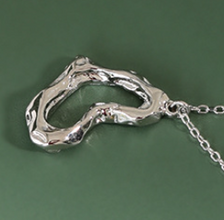 Irregular Hollow Heart 925 Sterling Silver Necklace
