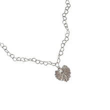 Created Opal Heart Leaf Necklace in 925 Sterling Silver