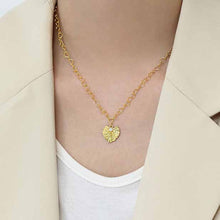 Created Opal Heart Leaf Necklace in 925 Sterling Silver