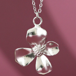 Beautiful Flower 925 Sterling Silver Necklace for Girls