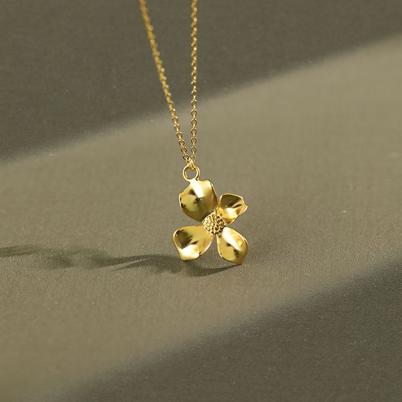 Beautiful Flower 925 Sterling Silver Necklace for Girls