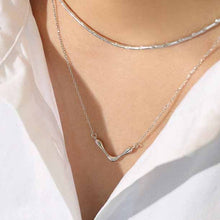V Shape 925 Sterling Silver Necklace with Adjustable Chain
